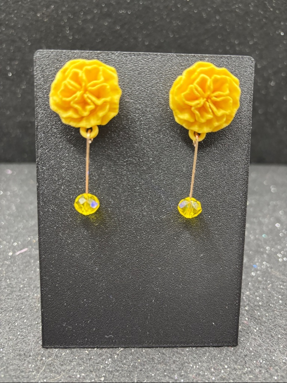 Yellow Flower Earrings | Dangle Floral Earrings